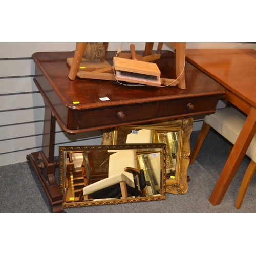 439 - Two drawer console table with carved supports W91cm D55.5cm H74cm.&nbsp;&nbsp;