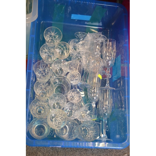 59 - Box of mostly Crystal glasses & glassware