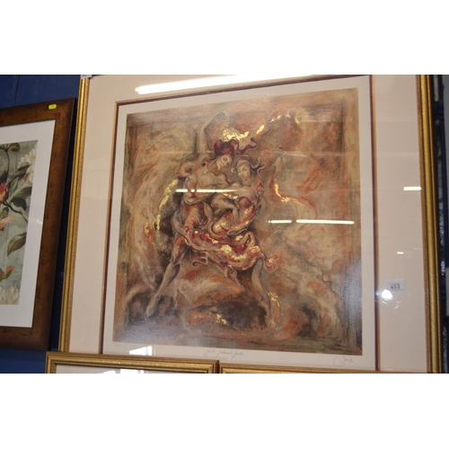 653 - Joy Kirton Smith- Signed ltd. ed.102/250. 'Loves Labour Lost'. 93cm x 94.5cm inclusive of frame.