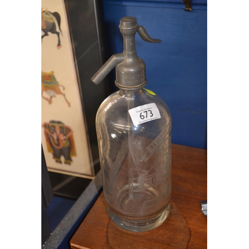 673 - Acid etched soda syphon 