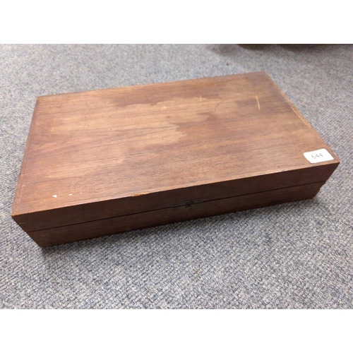 644 - Walker & Hall cutlery canteen box 46x26.5cm, missing fittings