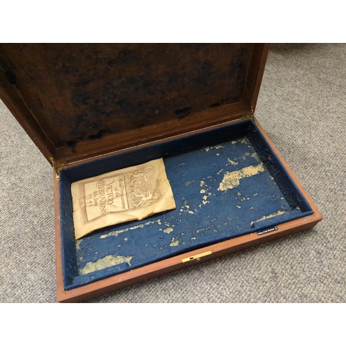 644 - Walker & Hall cutlery canteen box 46x26.5cm, missing fittings