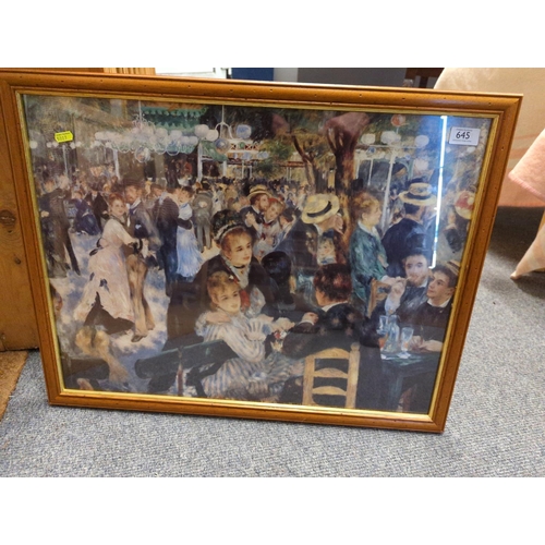 645 - Renoir print of Le Moulin De La Galette 70 x 54cm