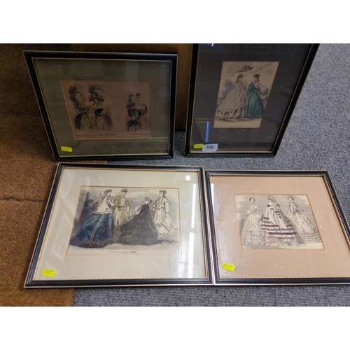 646 - Four pictures of ladies fashion from the 1860's