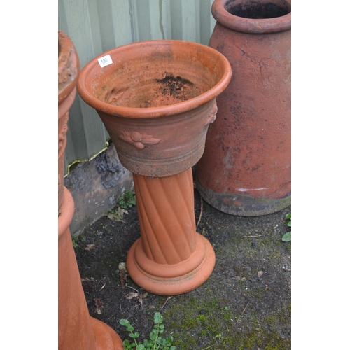 96 - Terracotta planter on pedestal stand. H61cm