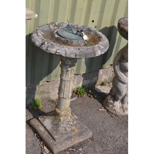 105 - Concrete garden sundial. H78cm