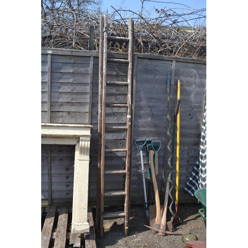 86 - Decorative wooden double ladder. L2.3m