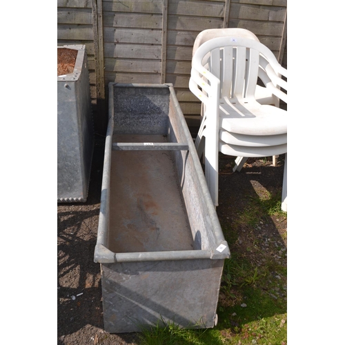 93 - Large galvanised trough/planter. L183cm D47cm H43cm