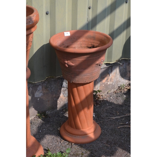 96 - Terracotta planter on pedestal stand. H61cm