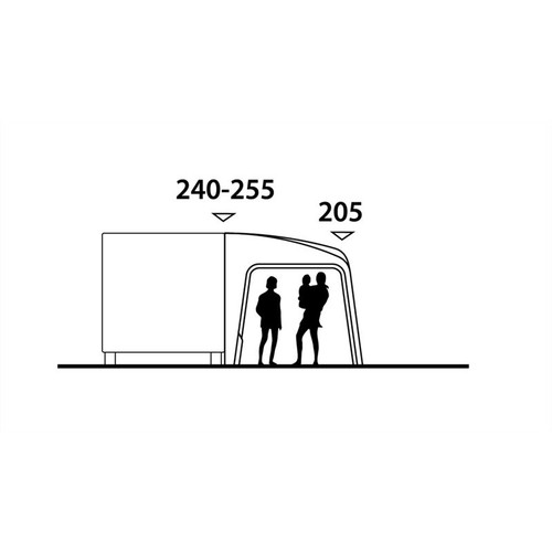 126 - Outwell Pebble 300A inflatable caravan awning. 2.5m x 3m,with addition of ground sheet & carpet ... 