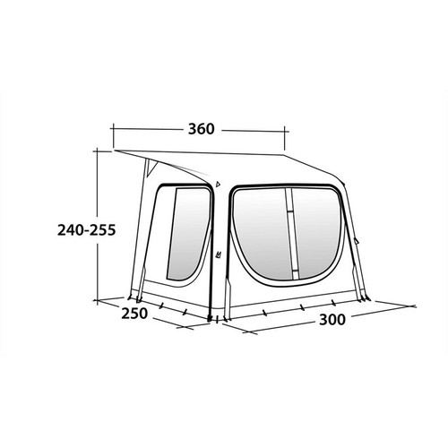 126 - Outwell Pebble 300A inflatable caravan awning. 2.5m x 3m,with addition of ground sheet & carpet ... 