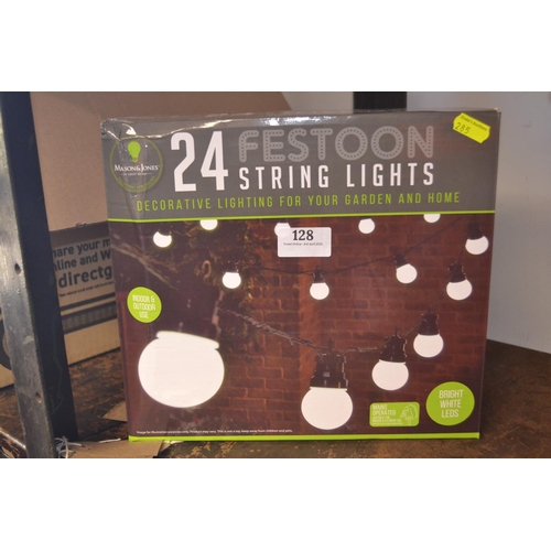 128 - Garden festoon lighting. Unused in box