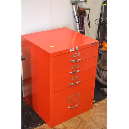 166 - 4 drawer Bisley filing cabinet