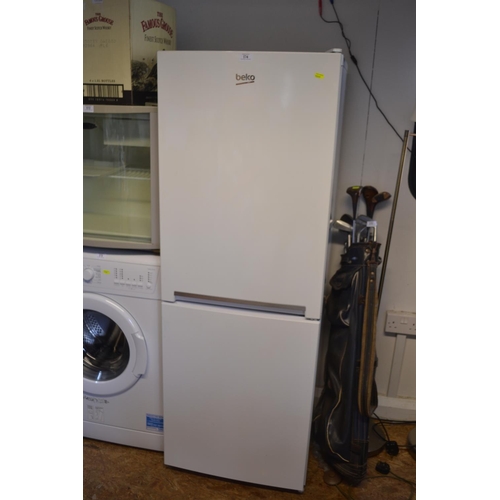 174 - Beko 50/50 fridge freezer. H153cm