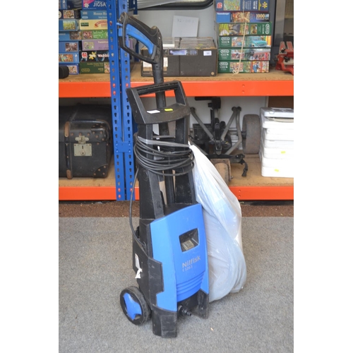 130 - Nilfisk C120.3 electric pressure washer, with compact patio cleaning head.