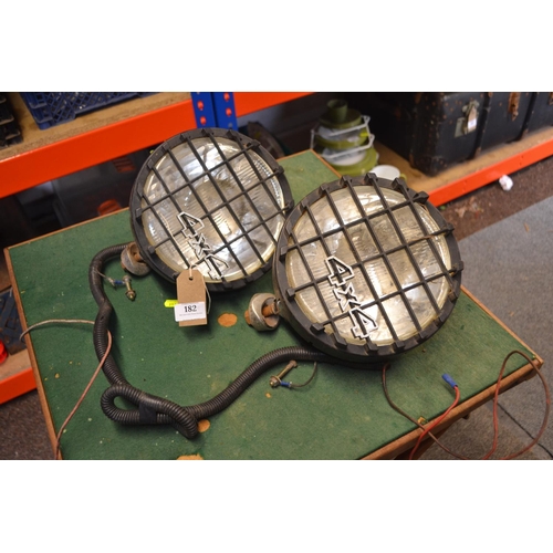 182 - Two large Land Rover 4x4 spotlights