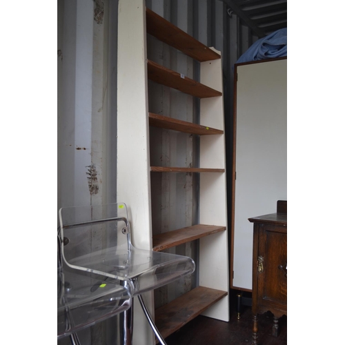 231 - Six shelf pine unit, W86cm x H182cm