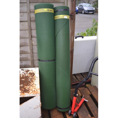 34 - 2 lengths (1.2m x 14m & 9m) of TechGrid style grass protection mesh