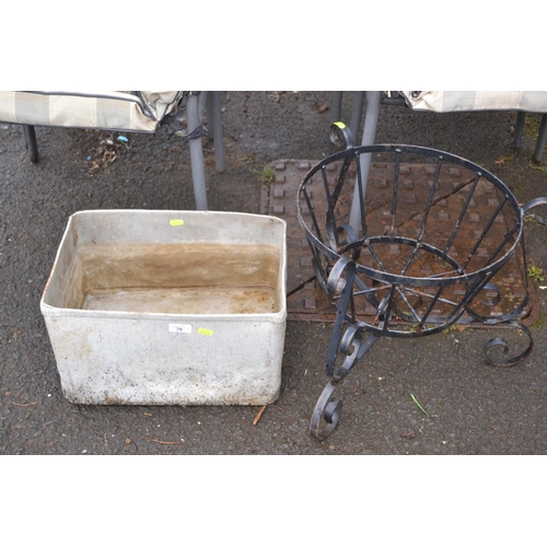 79 - Raised pedestal planter stand & aluminium tub/planter