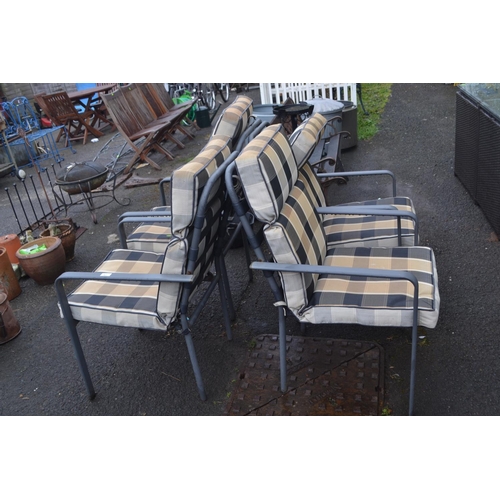 80 - 4 garden chairs with cushions.