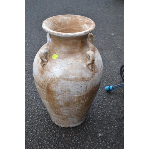 98 - Large painted terracotta urn. Height 60cm