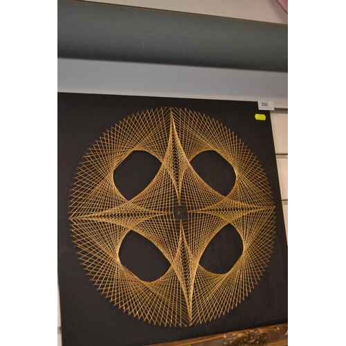 310 - Geometric String and pin thread work Artwork. 46x45cm. 