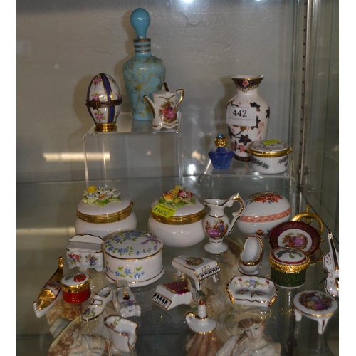 442 - Various miniature ceramics Inc Spode and Limoges. 