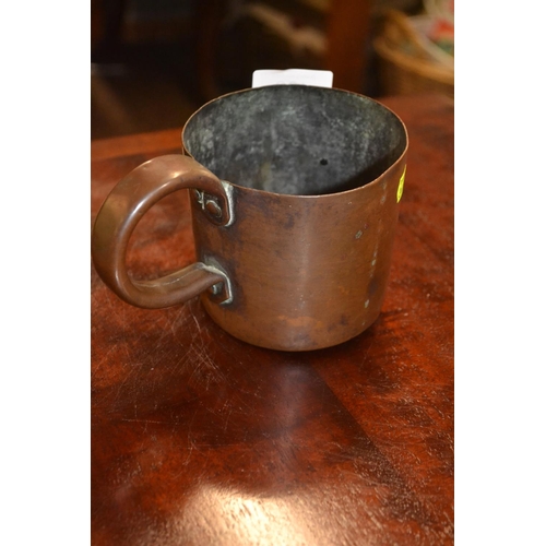 488 - Copper drinking cup, possibly from Dartmoor prison