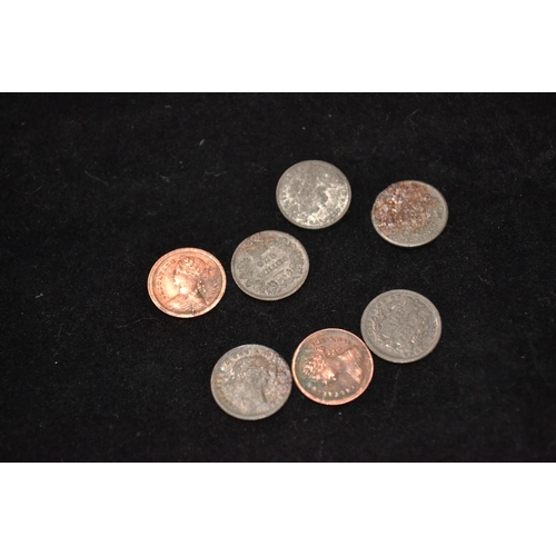 553 - Seven Victorian toy coins