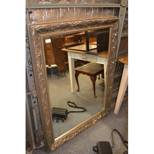 694 - Art Nouveau style mirror with bevelled glass 95 x 122cm