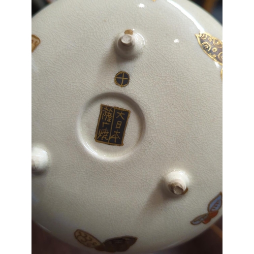 623 - 2 finely painted Asian teapots, both with marks to underside