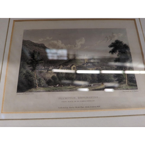 717 - 2 Signed ltd. ed. prints of Dartmoor By Glyn Martin & tinted etching print of Plympton, framed s... 