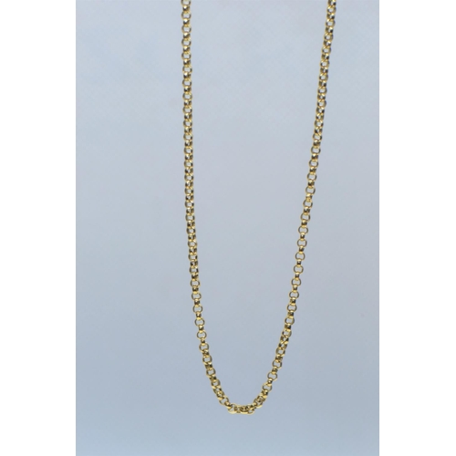 16 - 9ct gold belcher link neck chain, circumference 460mm, 6.07 grams