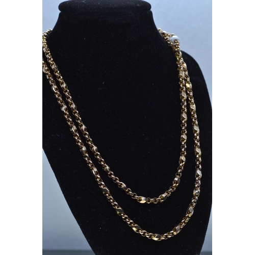 17 - Yellow metal neck chain, tests positive for 9ct gold, circumference 640mm, 11.6 grams