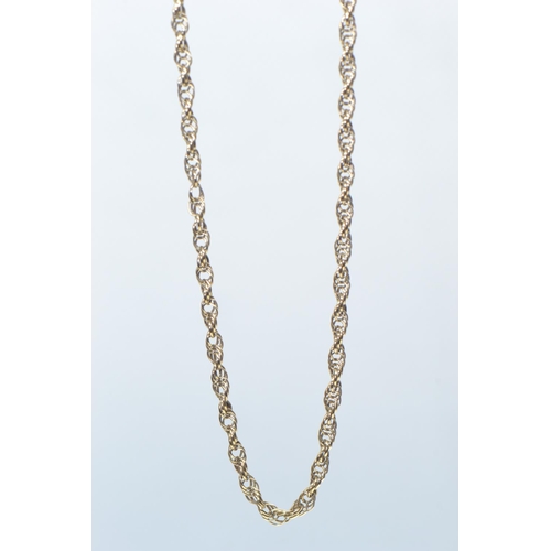 24 - 9ct gold rope neck chain, circumference 470mm, 4.19 grams