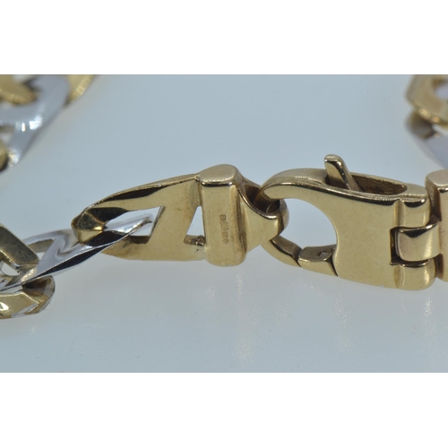 31 - 9ct bi-colour gold anchor link bracelet, circumference 220mm, 17.4 grams