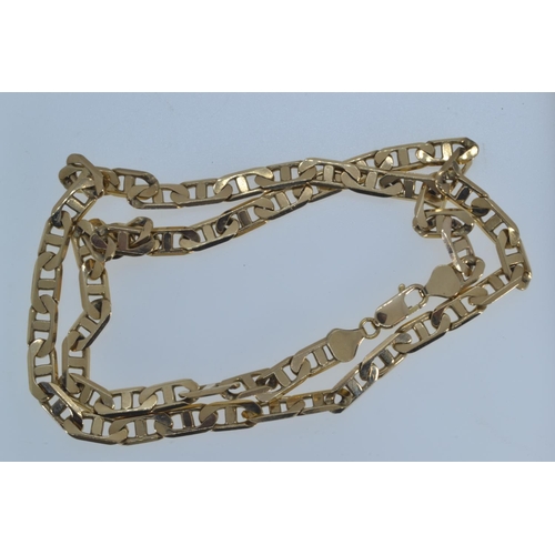 48 - 9ct gold anchor link neck chain, circumference 560mm, 36 grams