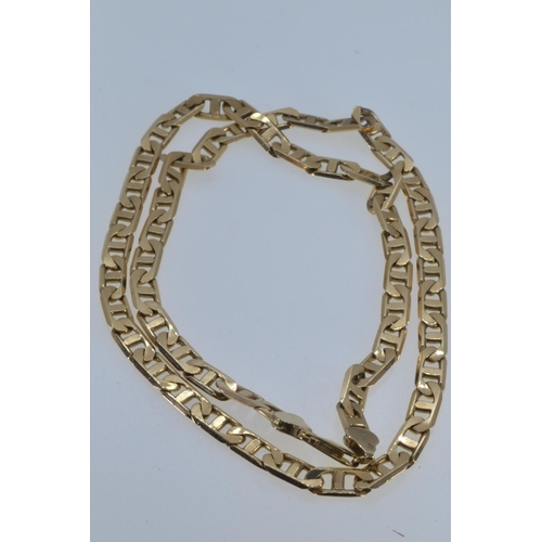 48 - 9ct gold anchor link neck chain, circumference 560mm, 36 grams