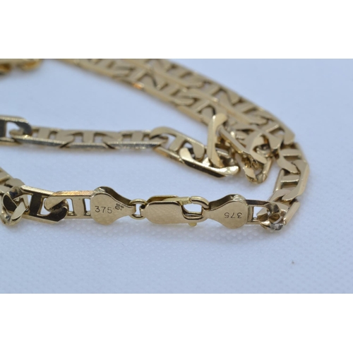 48 - 9ct gold anchor link neck chain, circumference 560mm, 36 grams