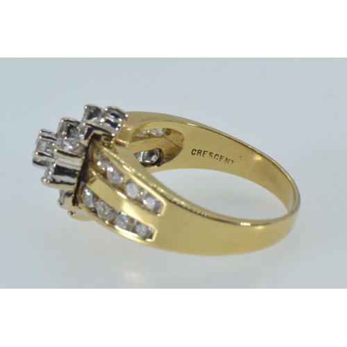 50 - 18ct gold & diamond dress ring, size R, 9.55 grams