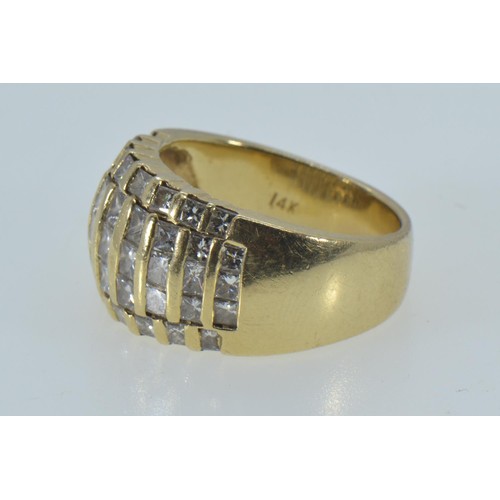 53 - 14ct gold & diamond dress ring, size R1/2, 12.26 grams