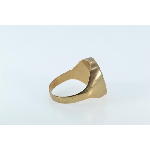 81 - Scrap 9ct gold signet ring, missing stone, size R, 2.59 grams