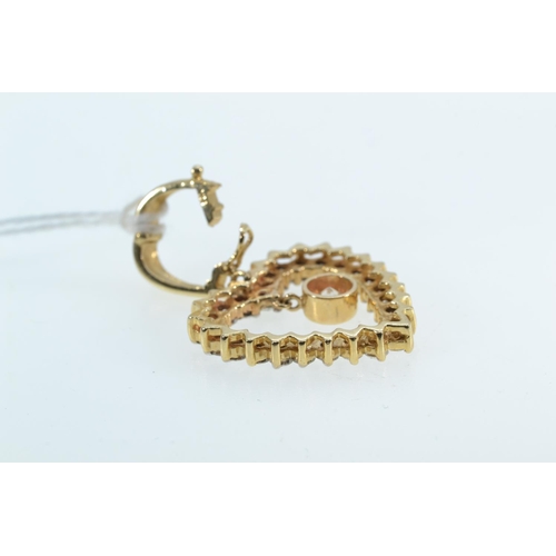 93 - 14ct gold & diamond heart-shaped pendant, the open work pendant set with brilliant-cut diamonds ... 