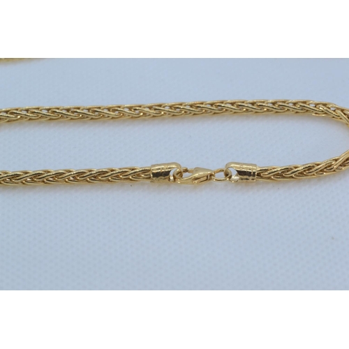 118 - 9ct gold spiga link neck chain & bracelet, the chain of graduated form, circumference 455mm &... 