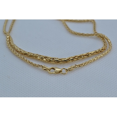 118 - 9ct gold spiga link neck chain & bracelet, the chain of graduated form, circumference 455mm &... 