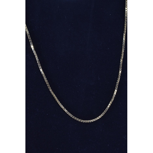 119 - 18ct gold box chain, circumference 590mm, 8.47 grams