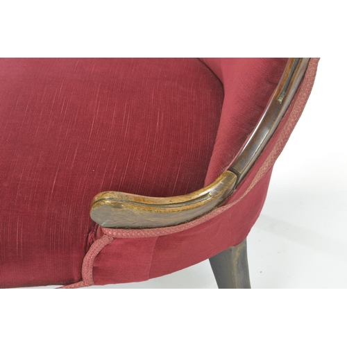 737 - Late Victorian mahogany framed button back nursing chair. Frame loose to rear.