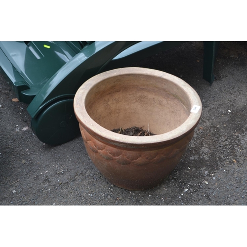 254 - Large glazed plant pot. H29cm D41cm