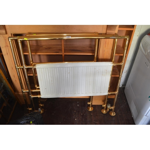 275 - 3 old style radiator towel rails, used condition, working order unknown. Will need pressure testing ... 