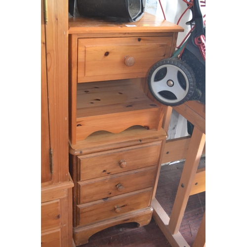 282 - 2 drawer & a 3 drawer pine bedside cabinets